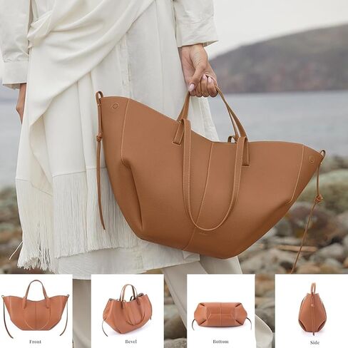 Leather Bag Leather Handbag with Magnetic Closure Genuine Leather Vintage Shoulder Bag for Women in Saudi Arabia