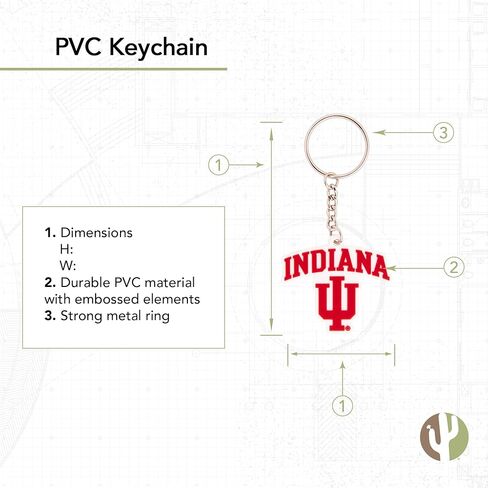 Desert Cactus Indiana University Keychain Hoosiers Bloomington Car Keys Holder (PVC A) in Saudi Arabia