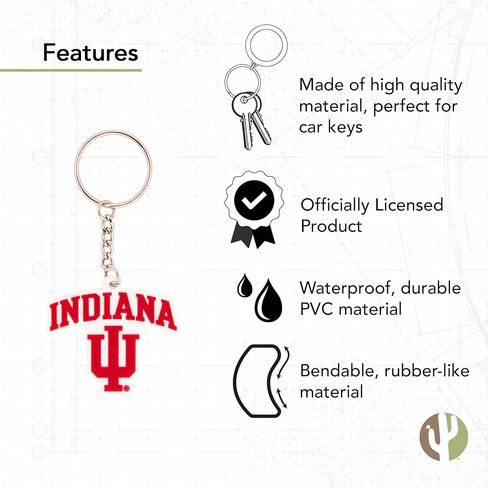 Desert Cactus Indiana University Keychain Hoosiers Bloomington Car Keys Holder (PVC A) in Saudi Arabia