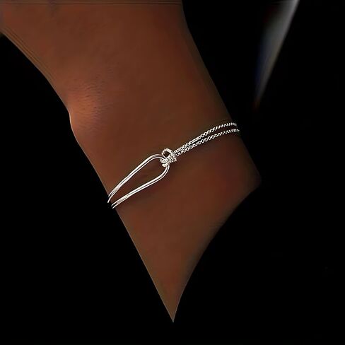 Gold Silver Knot Bracelets for Women Love Matching Infinity Bracelets for Friendship Dainty Snake Hand Chain Adjustable Bracelets for Women Best Friend Stainless Steel Bracelets in Saudi Arabia