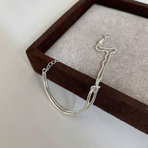 Gold Silver Knot Bracelets for Women Love Matching Infinity Bracelets for Friendship Dainty Snake Hand Chain Adjustable Bracelets for Women Best Friend Stainless Steel Bracelets in Saudi Arabia