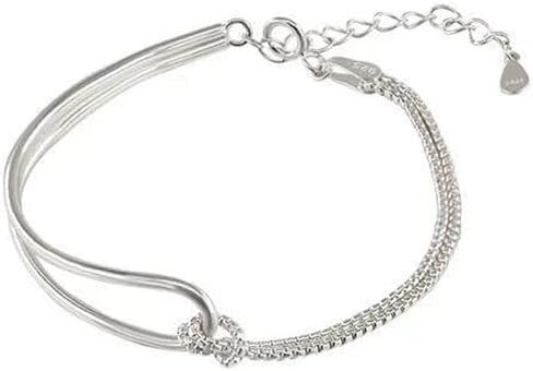 Gold Silver Knot Bracelets for Women Love Matching Infinity Bracelets for Friendship Dainty Snake Hand Chain Adjustable Bracelets for Women Best Friend Stainless Steel Bracelets in Saudi Arabia