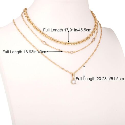 Mikovivi 3pcs Gold Stacking Necklaces Set, Trendy Stackable Non Tarnish Gold Pendant Choker Necklace Set for Women Birthday Valentine Graduation Jewelry Gift in Saudi Arabia