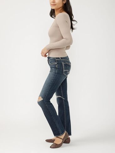 Silver Jeans Co. Womens Britt Low Rise Curvy Fit Straight Leg Jeans - Legacy in Saudi Arabia