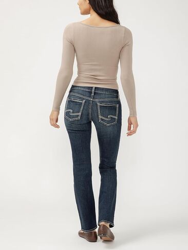 Silver Jeans Co. Womens Britt Low Rise Curvy Fit Straight Leg Jeans - Legacy in Saudi Arabia