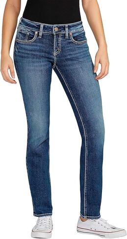 Silver Jeans Co. Womens Britt Low Rise Curvy Fit Straight Leg Jeans - Legacy in Saudi Arabia