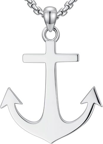 Anchor Necklace for Men 925 Sterling Silver Anchor Pendant Navigation Navigation Jewelry for Men Women in Kuwait
