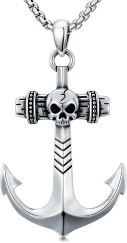 Anchor Necklace for Men 925 Sterling Silver Anchor Pendant Navigation Navigation Jewelry for Men Women in Kuwait