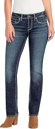 Silver Jeans Co. Womens Britt Low Rise Curvy Fit Straight Leg Jeans - Legacy in Saudi Arabia