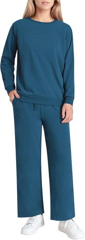 Weintee Women's Petite Sweatsuits Cotton Jogging Suits Wide Leg Sweatpants Sets in Saudi Arabia