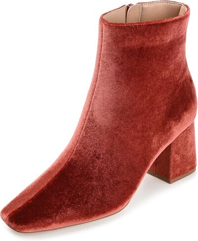 Journee Collection Womens Hazara Velvet Cushioned Footbed Ankle Boots in Saudi Arabia