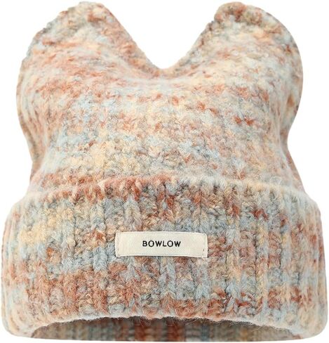 Women Winter Y2K Cute Cat Ears Beanie Hats Slouchy Plush Knitted Animal Hat Snow Ski Caps Colorful Warm Crochet Skull Cap in Saudi Arabia