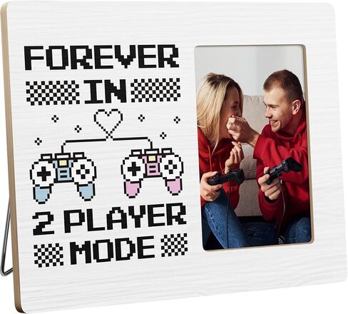 YYLYMX هدايا زوجين للألعاب، إطار صورة رومانسي، إلى الأبد في وضع لاعبين، صورة مقاس 4x6 بوصة in Kuwait
