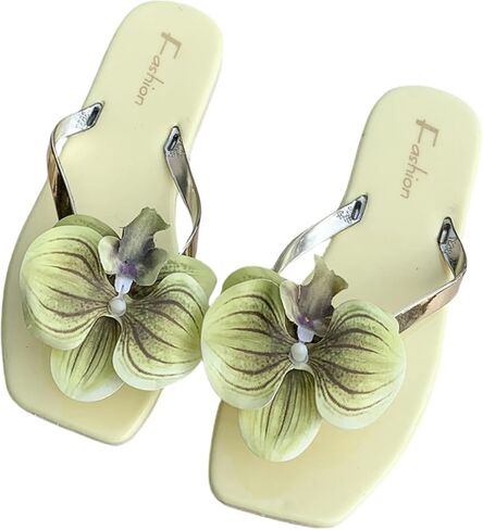 Clolinde Women's summer flip-flops, fashionable flower-shaped with, beach in Saudi Arabia