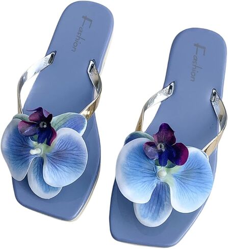 Clolinde Women's summer flip-flops, fashionable flower-shaped with, beach in Saudi Arabia