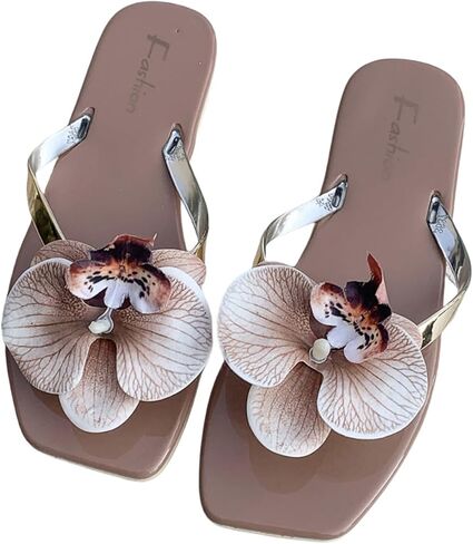 Clolinde Women's summer flip-flops, fashionable flower-shaped with, beach in Saudi Arabia