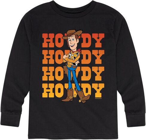 تي شيرت ديزني توي ستوري - Woody Howdy - تي شيرت برسومات طويلة الأكمام للأطفال والشباب in Kuwait