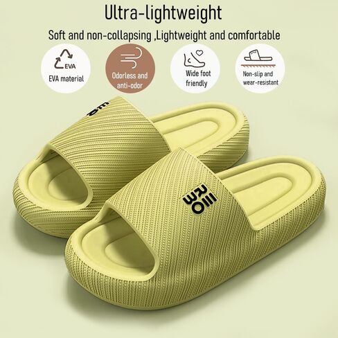 Bathroom Slippers for Men Women,Shower Shoes Thickened,Slippers Indoor Home Beach Non Slip Anti-Slip Quick Drying Pool Slides,Green in Saudi Arabia