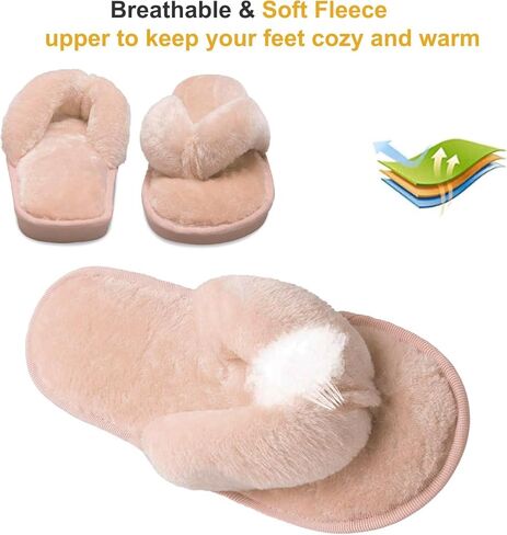 Womens Slippers Warm Flip Flop Open Toe Home Slippers Spa Slide Shoes Four Season in Saudi Arabia