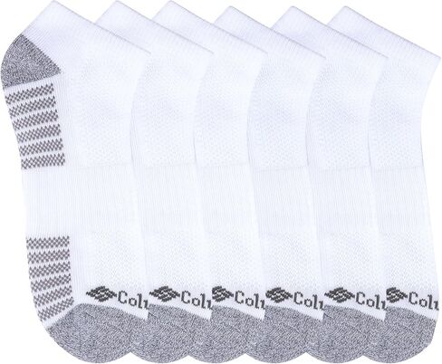Columbia Men's Athletic No Show Socks 6 Pairs, Khaki/Olive/Grey/Brown/Navy/Black, Sock Size 10-13 in Saudi Arabia