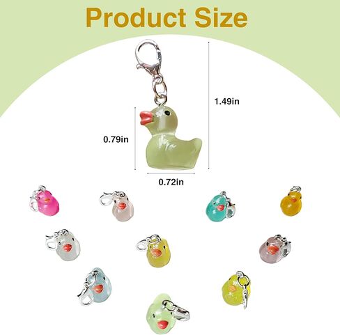 10 قطع من LYHHALO تتوهج في الظلام، سحابات بطة مزخرفة، سحّابات ومحافظ، حقائب ظهر، سترات، إكسسوارات حقائب لطيفة، هدايا للنساء، عيد الأم، حشوات تخزين عيد الميلاد in Kuwait