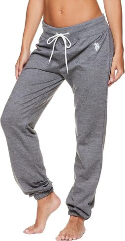 U.S. Polo Assn. Womens Casual Jogger Drawstring Sweatpants (Charcoal Heather, Medium) in Saudi Arabia