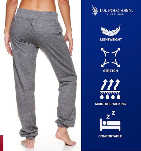 U.S. Polo Assn. Womens Casual Jogger Drawstring Sweatpants (Charcoal Heather, Medium) in Saudi Arabia