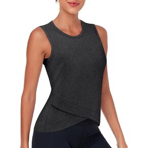 LURANEE Women's Workout Athletic Tank Tops Quick Dry Sun Protection Yoga Gym Crop Sleeveless Shirts in Kuwait