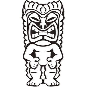 Zckjnoi Tiki ديكور الحائط - 15.8x7.9 بوصة لوحة فنية جدارية من الحديد البولينيزي، ديكورات تمثال تيكي في الهواء الطلق لحديقة الفناء، ديكور المنزل في هاواي النحت القبلي in Kuwait