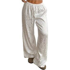 SHENHE Women's Leopard Print Wide Leg Pants Elastic High Waist Y2k Cheetah Pants Loose Trousers in Saudi Arabia