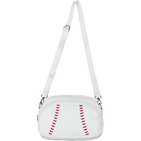 Baseball Crossbody Purse Bag for Women – Faux Leather Sporty Stadium Events Handbag with Adjustable Strap, Trendy Cross Body Shoulder Purse for Girls, Athletes & Baseball Lovers, Thanksgiving Gift in Saudi Arabia