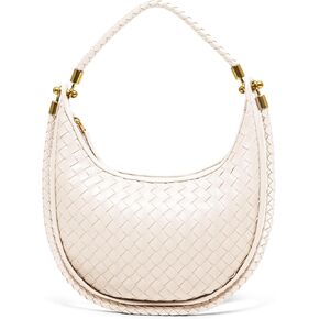 Joryin Woven Leather Crescent Shoulder Bag for Women, Saddle Purse Braided Top-Handle Handbag Under Arm Bag in Kuwait