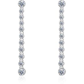 Moissanite Dangle Earrings for Women, 925 Sterling Silver Long Drop Earrings Wedding Earrings for Brides Bridesmaid Jewelry Gifts in Saudi Arabia