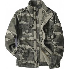 IronReach Men's Military Tactical Jacket Cotton Vintage Washed Field Jacket, Sturdy Utility Shirt Jacket Outdoor Daily Wear in Saudi Arabia