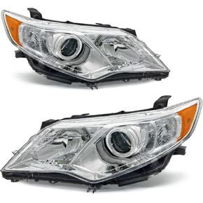 Headlights Compatible with Chevy 2007-2013 Avalanche / 2007-2014 Tahoe / 07-14 Suburban 1500/07-13 Suburban 2500 Chrome Housing Amber Reflector Replacement Pair in Kuwait