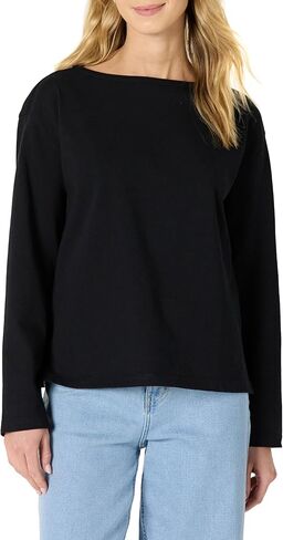 Amazon Essentials Women's 100% Cotton Heavyweight Relaxed-Fit Long-Sleeve Boatneck Top in Saudi Arabia