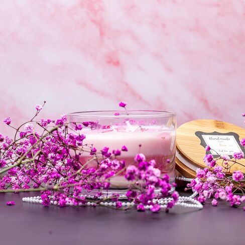 Morning Bloom Luxury Candle Hand-Poured Soy & Jelly Wax Scented Candle with Rose Tea and White Musk Notes 250g in Saudi Arabia