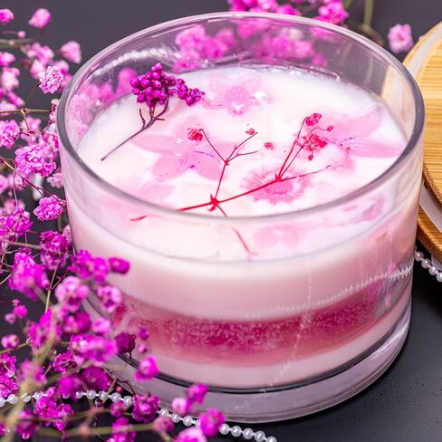 Morning Bloom Luxury Candle Hand-Poured Soy & Jelly Wax Scented Candle with Rose Tea and White Musk Notes 250g in Saudi Arabia