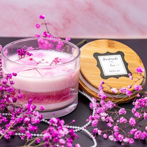 Morning Bloom Luxury Candle Hand-Poured Soy & Jelly Wax Scented Candle with Rose Tea and White Musk Notes 250g in Saudi Arabia
