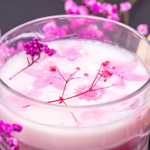 Morning Bloom Luxury Candle Hand-Poured Soy & Jelly Wax Scented Candle with Rose Tea and White Musk Notes 250g in Saudi Arabia