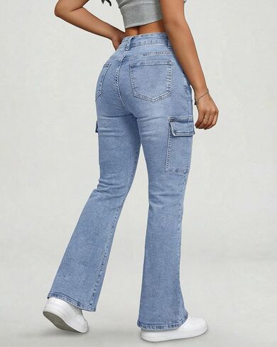 KKSONG Womens High Waisted Flare Jeans Stretchy Bell Bottom Denim Pants Y2K Streetwear Trousers in Saudi Arabia