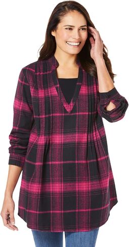 Woman Within Plus Size Flannel Tunic With Layered Look in Saudi Arabia