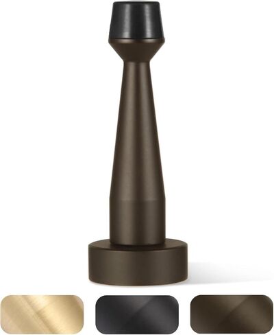 Black Door Stop, Solid Brass Decorative Door Stopper Wall Protector, Heavy Duty Door Stop with Rubber Bumper Tip for Door Protection Sound Dampening, Matte Black in Saudi Arabia