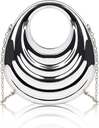 QZUnique Gold Silver Purse Clutch for Women - Acrylic Evening Bag with Detachable Chain, Formal Wedding Party Dressy Handbag in Saudi Arabia