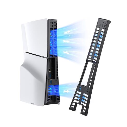 KIWIHOME Cooling Fan for PS5 Pro, Efficient Cooler Fan with Adjustable Speed and Auto On/Off, Quiet Cooling Accessories with USB3.0 Port, LED Light for PS5 Pro Only, Not for PS5/PS5 Slim in Kuwait