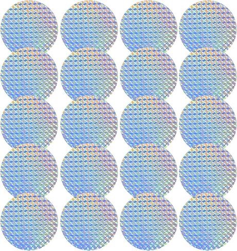 20Pcs Window Stickers for Birds, Bird Window Strike Prevention Prevent Strike Anti-Collision Dual-Sided Laser Bird Reflective for Windows, Invisible Round Reflector, Protect Birds from Hitting Windows in Saudi Arabia