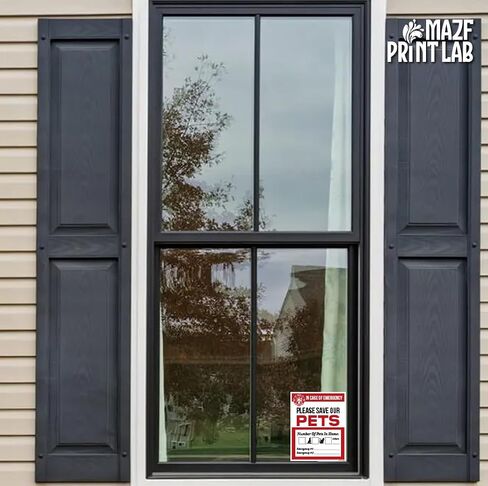 Please Save Our Pets – 5×4 Inch Pet Alert Window Sticker Pack of 4 | “in Case of Emergency" Rescue Decal with Write-in Boxes (Dogs/Cats) & Emergency Contacts | Peel & Stick Waterproof Vinyl for Door in Saudi Arabia