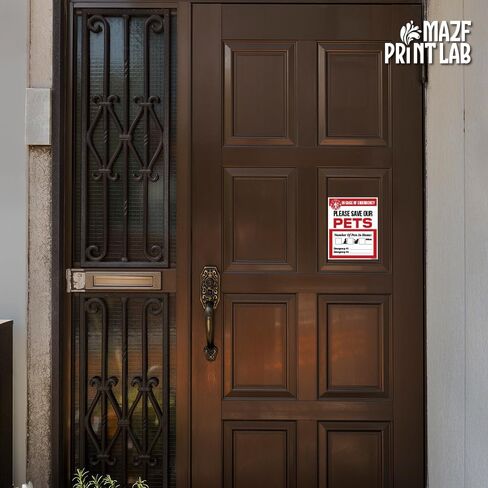 Please Save Our Pets – 5×4 Inch Pet Alert Window Sticker Pack of 4 | “in Case of Emergency" Rescue Decal with Write-in Boxes (Dogs/Cats) & Emergency Contacts | Peel & Stick Waterproof Vinyl for Door in Saudi Arabia