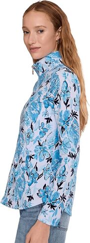 Lilly Pulitzer, Women's, Leona Upf 50+ Zip-Up, Resort White Seashell Splendor Seashell Splendor, Large in Saudi Arabia
