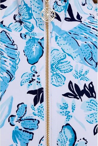Lilly Pulitzer, Women's, Leona Upf 50+ Zip-Up, Resort White Seashell Splendor Seashell Splendor, Large in Saudi Arabia
